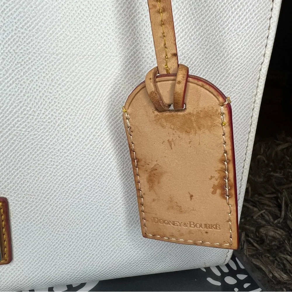 Dooney & Bourke White and Tan Satchel - Picture 7 of 16